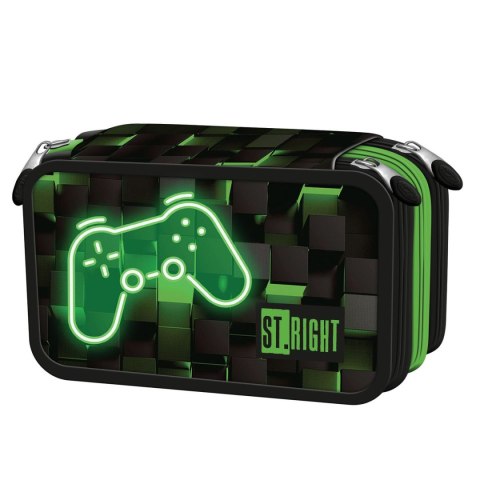 Piórnik Potrójny DARK GAME z wyposażeniem z wyposażeniem St.Right (5903235653926)