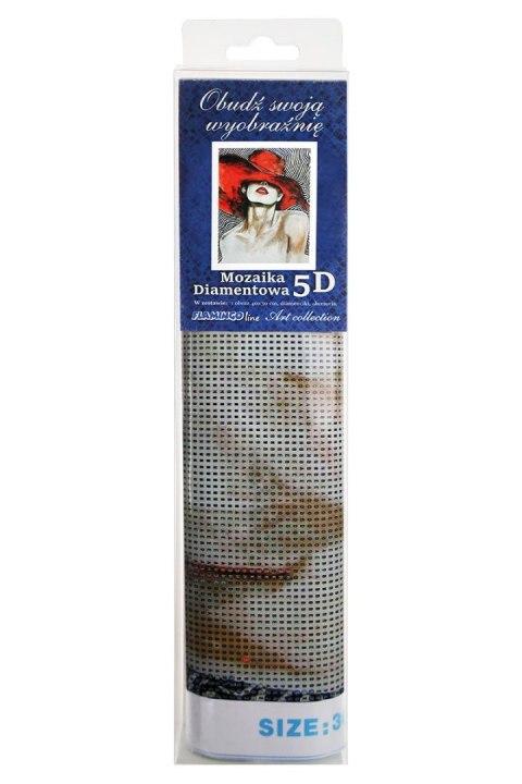 Zestaw kreatywny Diamentowa mozaika 30x40cm Kobieta w czerwonym kapeluszu Flamingo Line (TGD72669)
