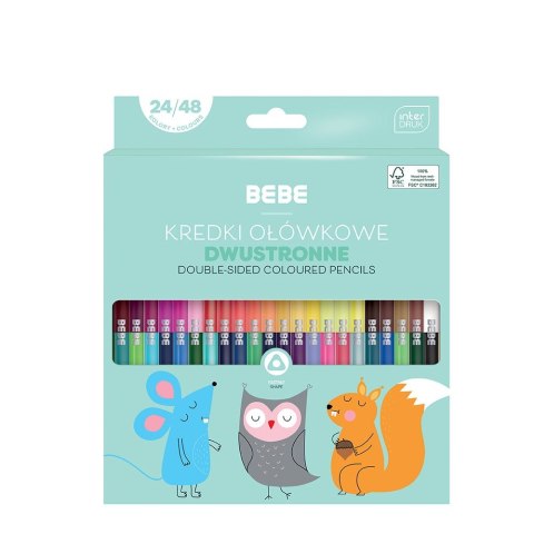 Kredki ołówkowe BB KIDS dwustronne 24/48 5902277327109 48 kol. Bebe (FSC100%)