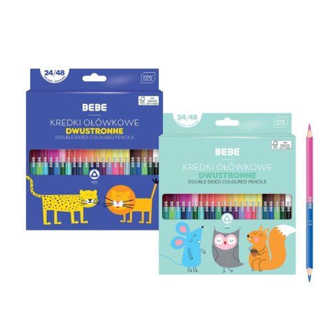Kredki ołówkowe BB KIDS dwustronne 24/48 5902277327109 48 kol. Bebe (FSC100%)
