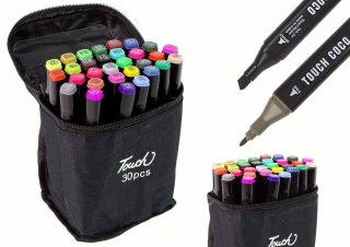 Marker specjalistyczny Zestaw Pisaków Markerów Touch 30 Szt Torba Markery Alkoholowe wkład mix okrągła końcówka Lean (12856)