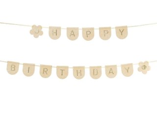 Baner filcowy Happy Birthday Girl, różowy, 3m Partydeco (GRLF3)