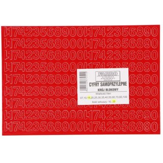 Cyfry samoprzylepne czerwone Farro