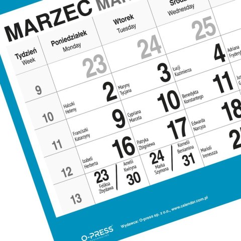 Kalendarz ścienny PALMY 310mm x 790mm Press