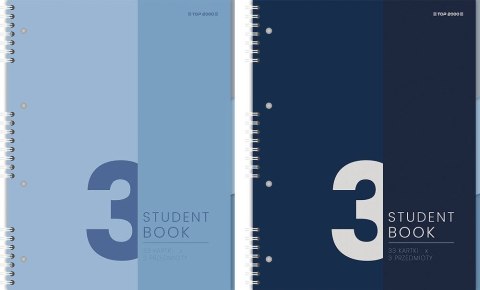 Kołozeszyt (kołonotatnik) A4 STUDENTBOOK 3 przedmioty 100k. 70g krata Top 2000 (400179523)