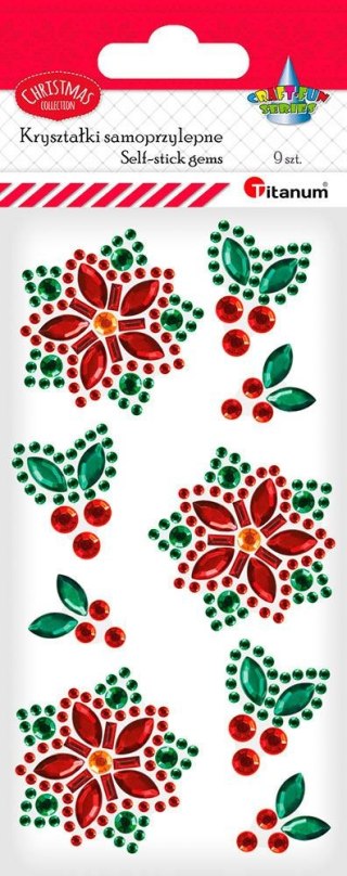 Kryształki Craft-Fun Series poinsecje, ostrokrzewy czerwono-zielony Titanum (24MH0392)