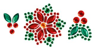 Kryształki Craft-Fun Series poinsecje, ostrokrzewy czerwono-zielony Titanum (24MH0392)