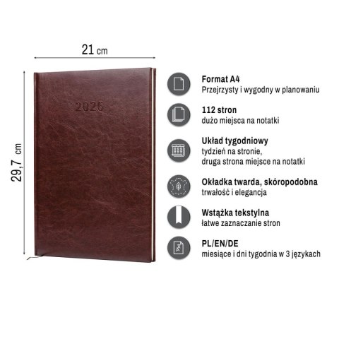Kalendarz książkowy (terminarz) A4 Press (DZIENNY)