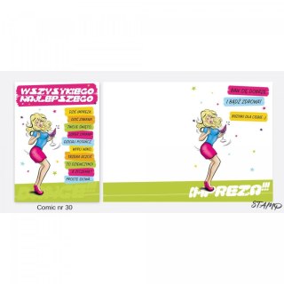 Kartka składana B6 Comic Urodzinowy dla dziewczyny Ev-corp (STKC-030)