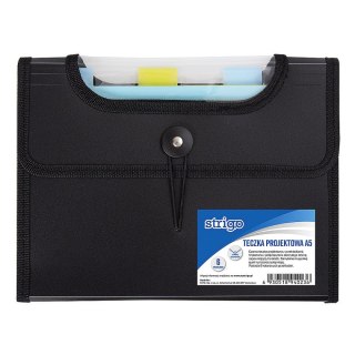 Koszulki na dokumenty A5 z przekładkami A5 kolor: czarna Strigo (SF042)