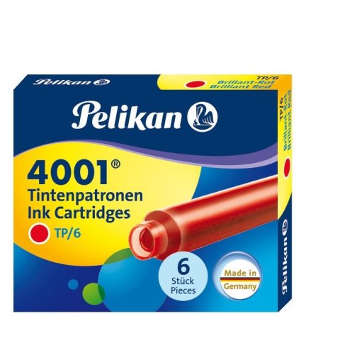 Naboje krótkie TP/6 czerwony 301192 czerwony Pelikan (400142567)