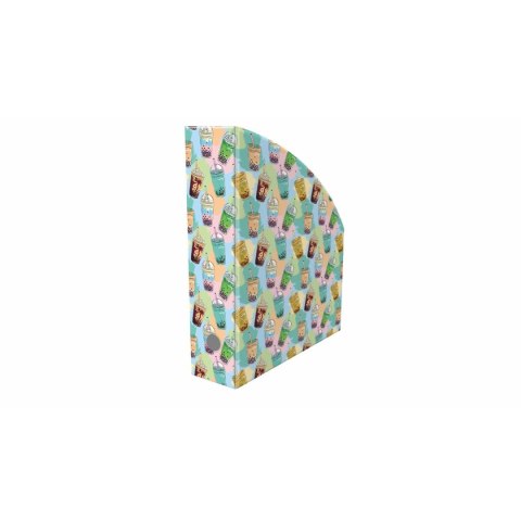 Pojemnik na dokumenty pionowy A4 Bubble tea mix nadruk karton pokryty folią Biurfol (NSE-01-37)