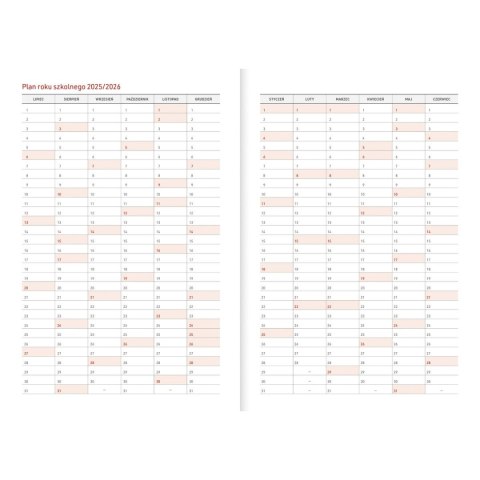 Kalendarz nauczyciela książkowy (terminarz) GRANATOWY NEBRASKA Z GUMKĄ A5 Wydawnictwo Wokół Nas (A5DN074B)