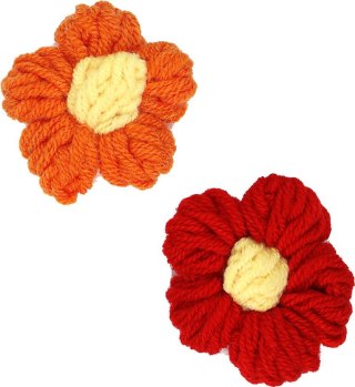 Ozdoba materiałowa Craft-Fun Series kwiaty z włóczki Titanum (24BR0201-O&R)