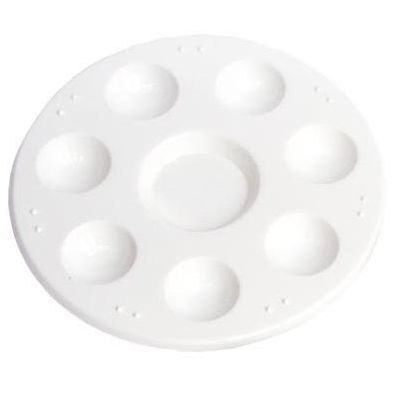 Paletka malarska okrągła 8 wgłębień biała plastikowa śr. 120mm Titanum