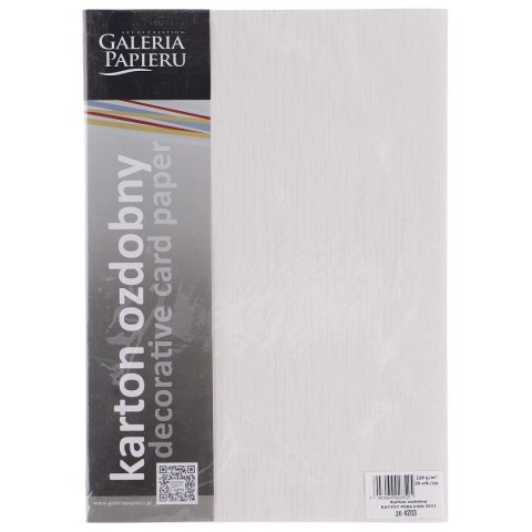 Papier ozdobny (wizytówkowy) A4 batyst perłowa biel biały 220g Galeria Papieru (204203)