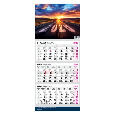 Kalendarz ścienny PREMIUM trójdzielny A4 Press (DROGA)