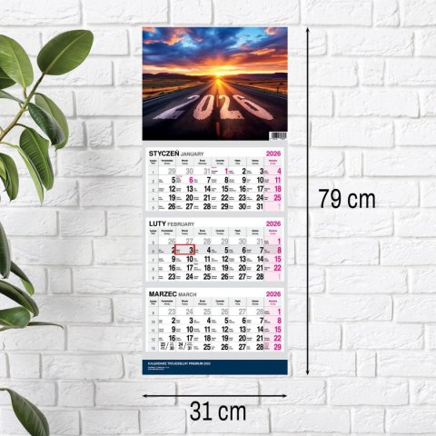 Kalendarz ścienny PREMIUM trójdzielny A4 Press (DROGA)