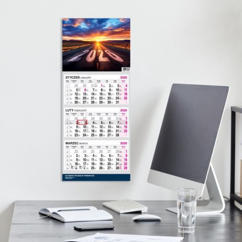 Kalendarz ścienny PREMIUM trójdzielny A4 Press (DROGA)