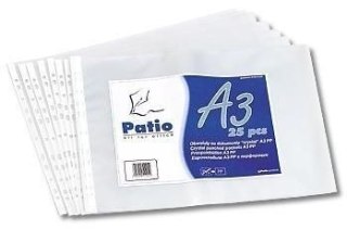 Koszulki na dokumenty krystaliczne A3 kolor: bezbarwny typu U Patio (401)