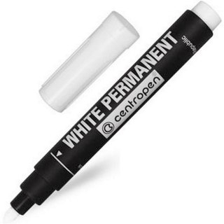 Marker permanentny wkład biały 2,5mm okrągła końcówka Centropen (8586)