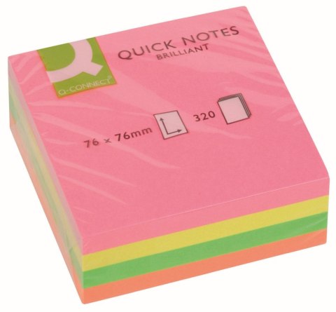 Notes samoprzylepny (karteczki) neonowe neonowy 320k [mm:] 76x76 Q-Connect (KF10497)