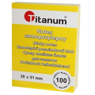 Notes samoprzylepny (karteczki) żółty 100k [mm:] 38x51 Titanum (S-2005)