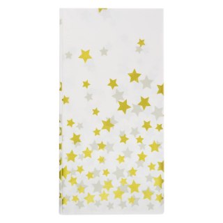 Obrus złote gwiazdki - biały PEVA [mm:] 1370x2740 Arpex (DO2677BIA)