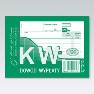 Druk samokopiujący A6 KW Dowód wypłaty 80k. Michalczyk i Prokop (402-5)