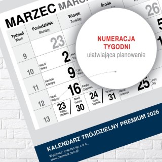 Kalendarz ścienny PREMIUM trójdzielny A4 Press (ŁÓDŹ)