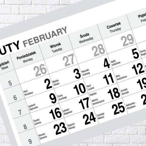 Kalendarz ścienny PREMIUM trójdzielny A4 Press (ŁÓDŹ)