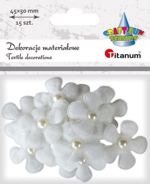 Ozdoba materiałowa Craft-Fun Series kwiaty z perełką Titanum (BY245)