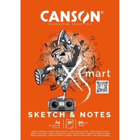 Blok artystyczny XSmart Sketch&Notes A4 90g 50k Canson (32250P003)