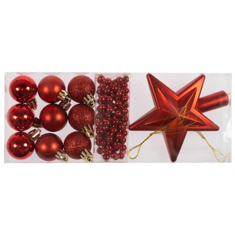 Bombki Zestaw choinkowy (11 elementów) czerwony plastik Arpex (BN7871CZE-7864)