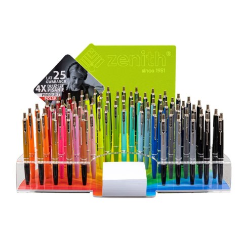 Długopis automatyczny wkład niebieski Zenith (w ekspozytorze 65 szt)