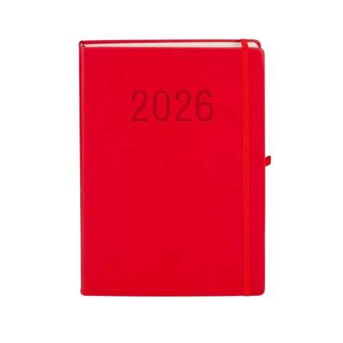 Kalendarz książkowy (terminarz) 2026 MEMOFIX DNS A4 Antra (CZERWONY)