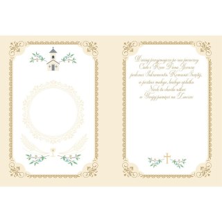 Kartka składana B6 KARNET B6 KOMUNIA ORNAMENT [mm:] 130 Henry (5905701482382)