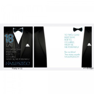Kartka składana B6 PARTY Urodzinowy dla chłopaka 18 lat Ev-corp (STKP-011)
