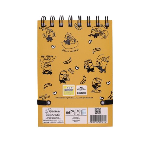 Kołozeszyt (kołonotatnik) A6 Minionki 96k. 70g krata (nd) (5894)