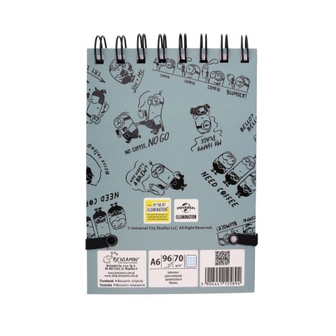 Kołozeszyt (kołonotatnik) A6 Minionki 96k. 70g krata (nd) (5894)