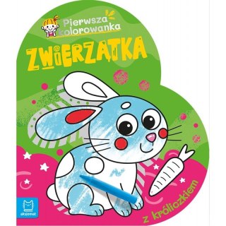 Książeczka edukacyjna Zwierzątka. Pierwsza kolorowanka z króliczkiem Aksjomat