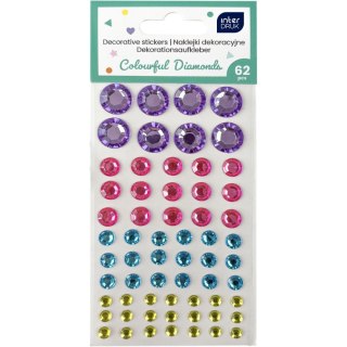 Naklejka (nalepka) Colourful Diamonds dekoracyjna Interdruk (62 szt)