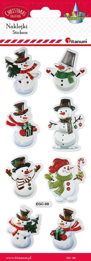 Naklejki świąteczne Craft-Fun Series Boże Narodzenie Bałwanki Titanum (EGC-08)